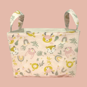 Cesto Simón Caritas Animalitos Rosa